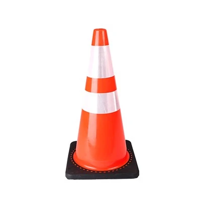 70cm/28inch Orange enjeksyon kòn trafik PVC ak baz nwa