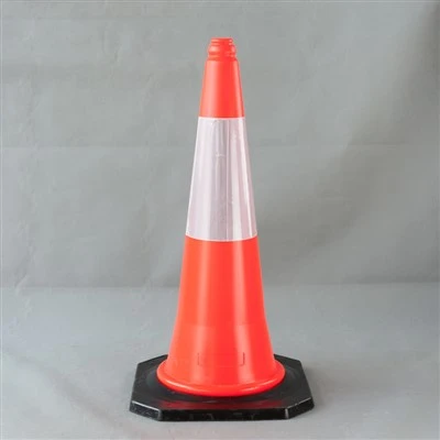 PVC 75cm kòn trafik pou sekirite wout